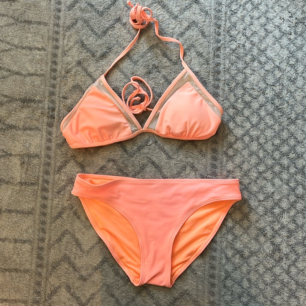 Aerie highlighter orange bikini **SMALL BOTTOM MEDIUM TOP**